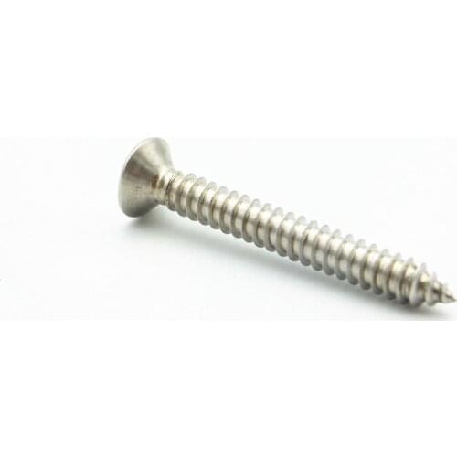 10PCS M4.8 304 Stainless Steel Metric Thread Cross Recessed Flat Head Self Tapping Screw Fastener