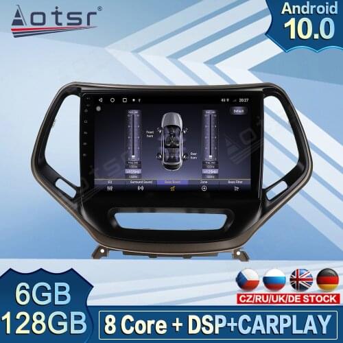 128G Touch Screen For Jeep Cherokee 2015 - 2019 Android 10 Car GPS Navigation Multimedia Recorder DVD Video Player Carplay Unit