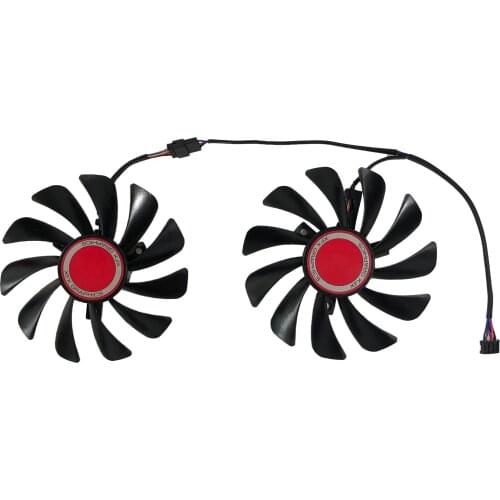 2pcs/set XFX HIS RX580 Video Card Cooling Fan For Radeon RX 580 XFX RX-580 Mining GPU Graphics Card Cooling As Replacement