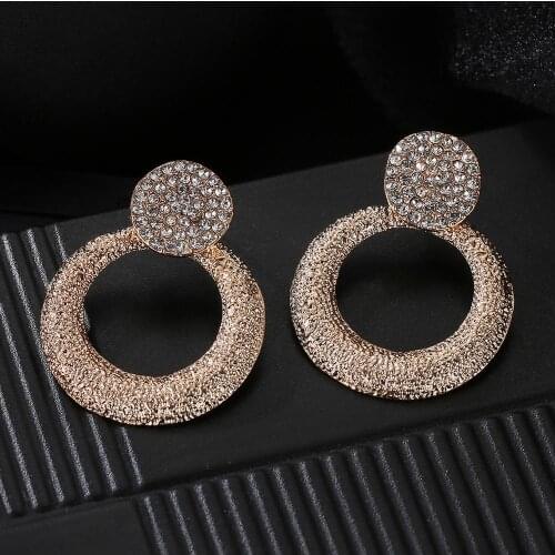 2021 MOONROCY Bohemia Earring Round Vintage Rose Gold / Silver Color Hyperbole Rock Jewelry Wholesale for Girls for Women Gift