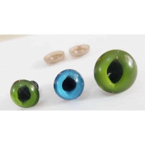 30pcs/lot 12mm/14mm/16mm green/blue cat eyes plastic safety doll findings & washer for diy plush toy accessories