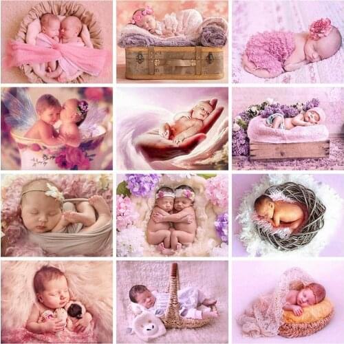 5d round diamond painting baby mosaic diamond embroidery newborn rhinestone picture cross stitch wedding room decoration set nee