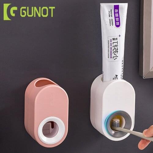 GUNOT New Automatic Toothpaste Dispenser Plastic Toothpaste Tube Squeezer Home Wall-mounted Lazy Holder Bathroom Accessories Set