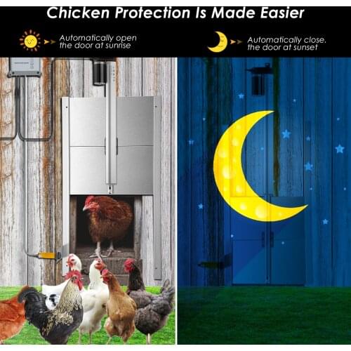 Automatic Chicken Coop Door Opener Kit Farm Animal Supplies Cages Accessories 110-220V Chicken Pets Dog Toys Door Opener New
