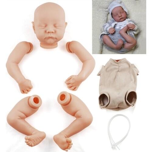 Bebe Reborn Doll 17 Inches Reborn Baby Doll Lifelike Newborn Baby Levi Vinyl Unpainted Unfinished Doll Parts DIY Blank Doll Kit