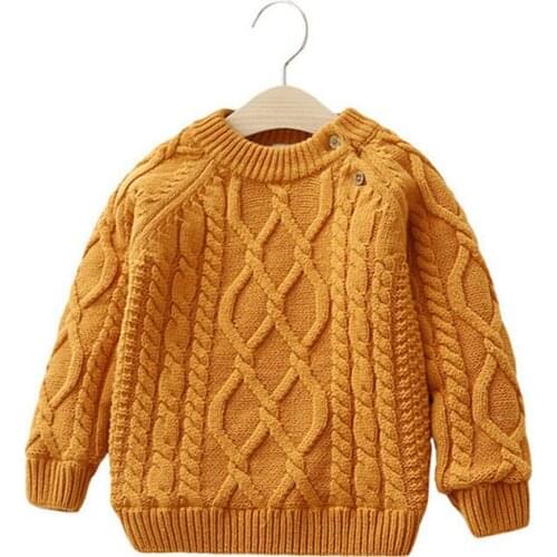 Tem Doger Children Sweater Boys Girls for Winter O-neck Warm Thicken Sweaters Kids Girl Boy Fleece Lined Cardigan Pullover Tops