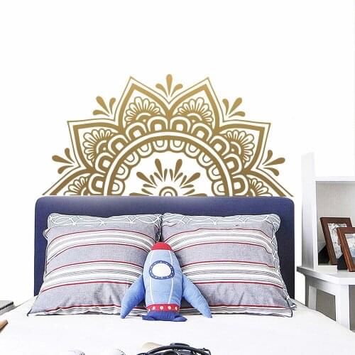 Home Decor Vinyl Wall Decals Bohemian Style Mandala Headboard Sticker Half Datura Bedroom Decoration Yoga Studio DIY Murals Y95
