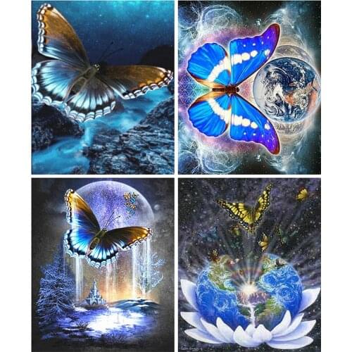 Evershine 5D DIY Diamond Painting Butterfly Full Square Round Diamond Embroidery Animal Mosaic Rhinestones Wall Decoration