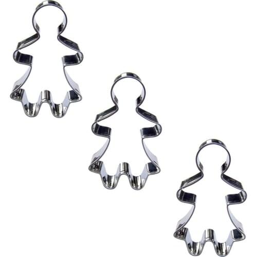 Girl shape 3 piece cookie cutting molds, baking tools, cake decorating soft candy tools