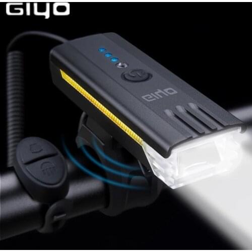 GIYO Bicycle Light Front Remote Controller Bike Flashlight Cycling Headlight Horn Road Commute MTB Handlebar Light For Bikes