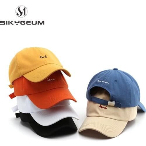 SIKYGEUM Men Baseball Cap Letter Print Summer Snapback Black Yellow Fashion Women Baseball Cap Unisex Casual Adjustable Hats New