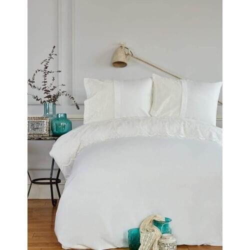 Karaca Home Claudia Ecru Lace Duvet Cover Set-Laced Duvet Cover:200X220cm-Pillow Sham:50x70cm (2 Pcs)-Laced Pillow Case:50x70