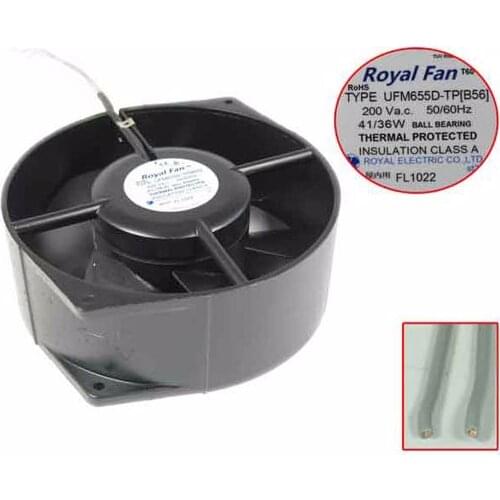 Royal Fan UFM655D-TP Server Cooling Fan AC 200V 41/36W 172x150x55mm 2-wire
