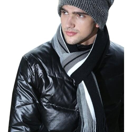 COONIS Mens Winter Classical Artificial Wool Scarf Tassels Scarf Long Pashmina Shawl