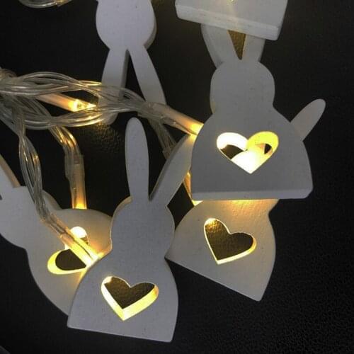 Easter Decorations For Home Rabbit LED Strip Light Bunny Battery Fairy Light Lamp Garland Happy Easter Party Favors Ornaments