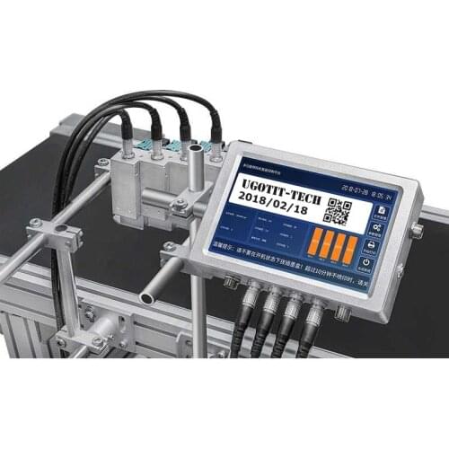 4 Print heads Fully-Automatic Expiry Date Coding Machine online industrial Inkjet Printer on wood fabric metal