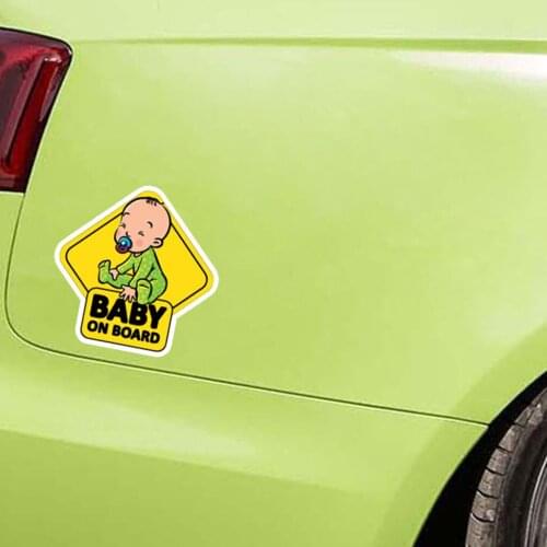 "Baby In Car" Funny Cute Auto Sign Window Decals Vinyl Stickers No Glue Tags
