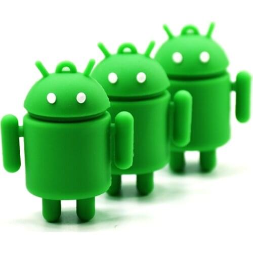 Robot usb flash drive 4GB 8GB 16GB 32GB 64G cartoon android pen drive green U Disk memory stick machine pendrive