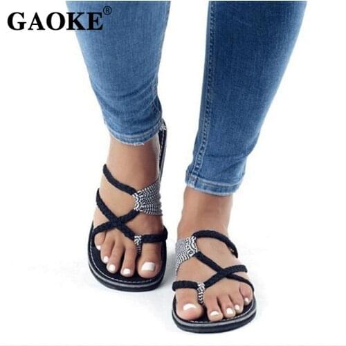 Women Sandals Size 35-43 Summer Shoes Woman Mix Color Flip Flops 2021 New Summer Female Shoes Beach Flat Sandals Zapatos Mujer