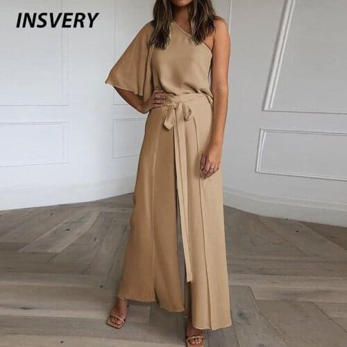 Sexy Jumpsuit Women Off Shoulder Lace Up Office Ladies Party Romber Summer Pants Jumpsuits Casual Workwear Formal Bodysuit