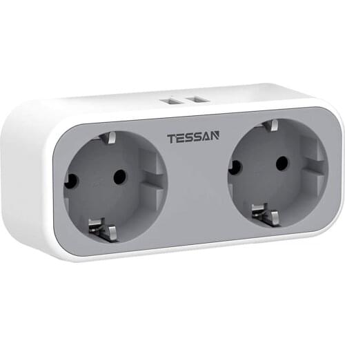 USB Wall Socket Power Strip with 2 AC Outlets and 2 USB Ports (3A Max) 110~230V EU Standard Plug Adaptor for Home Travel Office