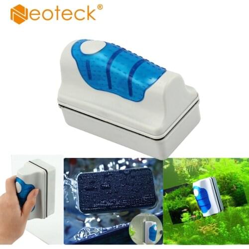 Neoteck Window Wiper Glass Cleaning Brush Double Side Magnetic Brush Washing window Cleaner for Aquarium Fish Tank Glass 0-12mm