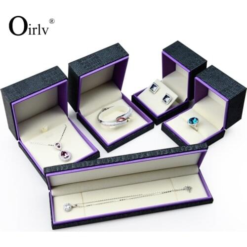 Oirlv Jewelry Box Crocodile Pattern Ring Necklace Bracelet Packaging Box Jewelry Organizer Case Gift Box