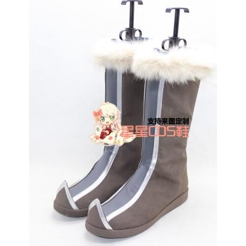 Snow Queen Kristoff Halloween Long Cosplay Shoes Boots X002