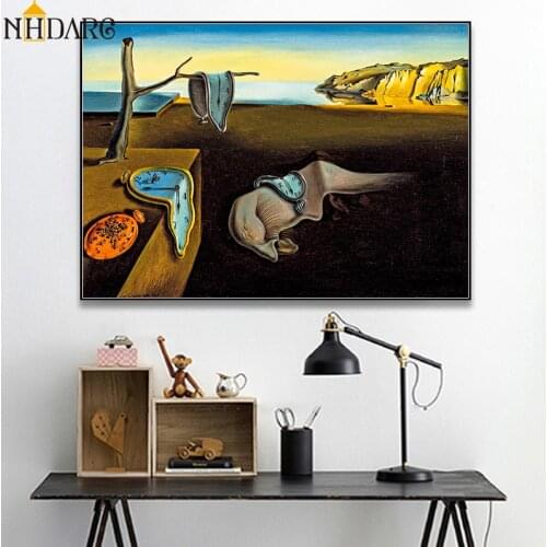 Salvador Dali The Persistence of Memory Clocks Surreal Canvas Print Painting Poster Art Wall Pictures For Living Room Home Decor