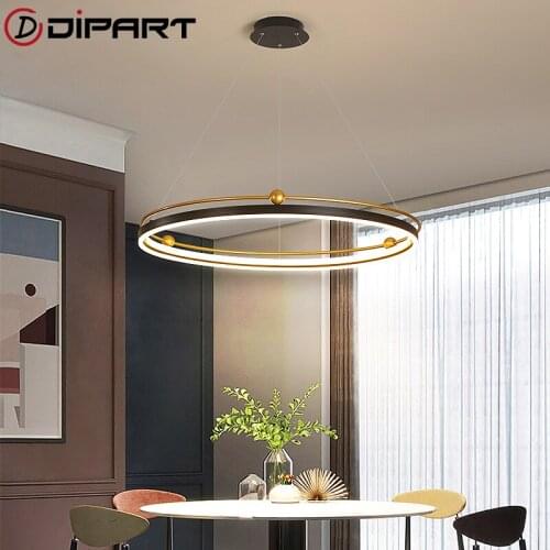 Modern Minimalist Gold Chandelier Lighting For Living Room Bedroom Chandeliers Creative Home Lighting Fixtures with Remote
