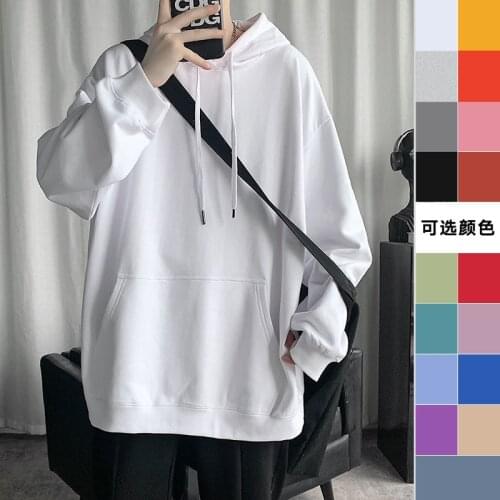 Men Hoodie Hooded Pure Color Cotton Spring Autumn Couples White Black New Package Mail Fashion College Trend Leisure