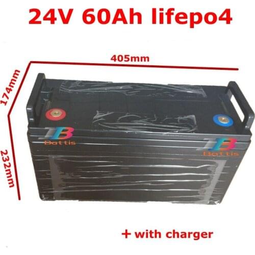 Waterproof 24V 60AH lifepo4 Battery BMS 8S for 1500W Solar Energy storage backup power light Monitoring equipment 5A Charger