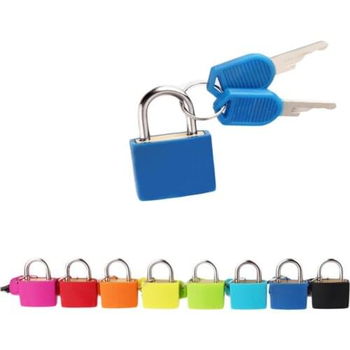 1set Padlock with 2keys Brass Mini Strong Metal Lock Suitcase/Drawer/Luggage/Diary/Notebook Travel/Home Red/Orange/Yellow/Green