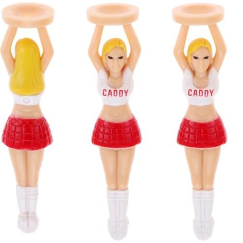 3Pcs Plastic Golf Tees Golf Balls Holder Lovely Sexy Bikini Lady Plastic Tees Low Resistance Hitting Training Tools Golfer Gifts
