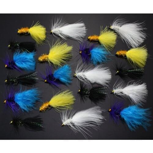 40pcs Bead Head Cactus Fly Wooly Bugger Flies Streamers Fly Fishing Lures