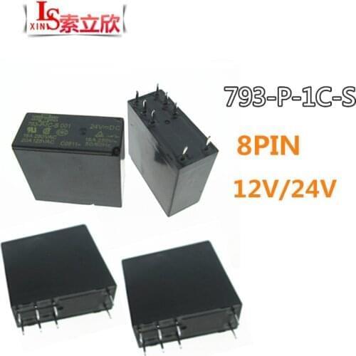 50PCS/LOT NEW relay 793-P-1C-S-24VDC 793-P-1C-S 001-24VDC 793-P-1C-S-12VDC 793 P 1C S 793P1CS DC24V 12V 16A 250VAC 8PIN