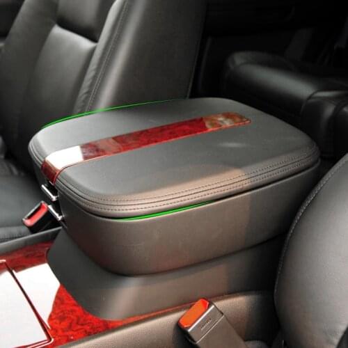 Car Accessories Center Console Lid Armrest Box Leather Cover Sticker Trim For Cadillac Escalade 2007 2008 2009 2010 2011 Beige