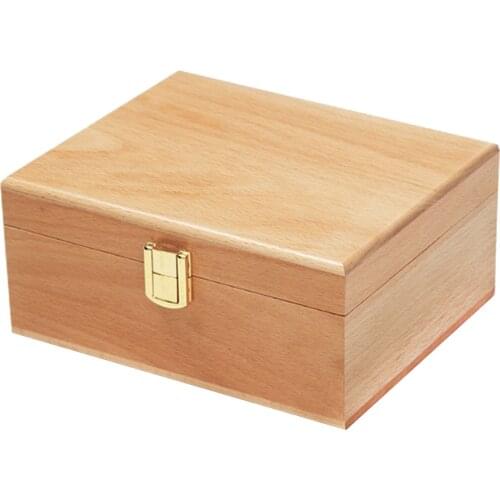 Wooden Keepsake Box, Decorative Wooden Box Organziers Handmade Wood Craft Box with Lock & Lid for Jewelry Gift Storage Box