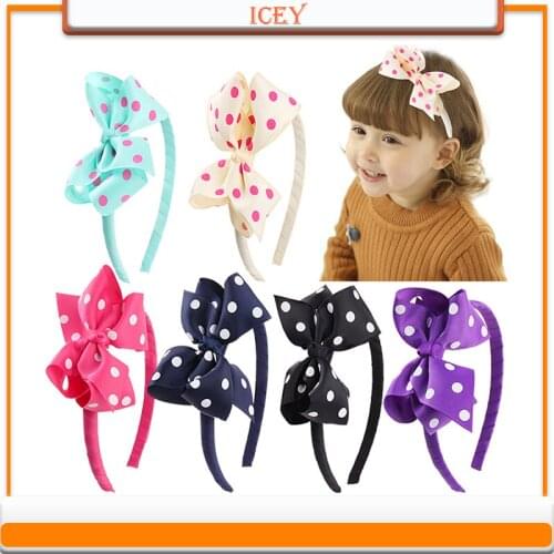 Childrens sweet and cute hairpin jewelry polka dot handmade big bow hair band