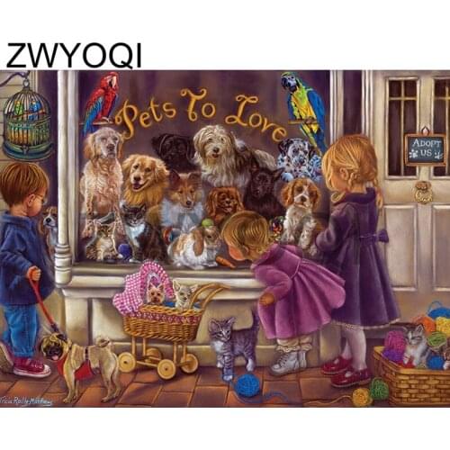 DIY 3D Diamond painting Cross stitch Full Square Diamond embroidery girl boy Child Baby carriage dog Full Round Diamond mosaic