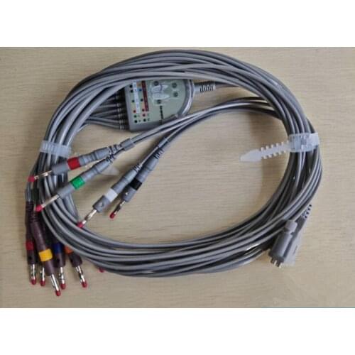 For Mindray EC6401 compatible with Edan electrocardiograph 12-lead integrated AHA 4.0 banana plugs lead cable 040-001582-00