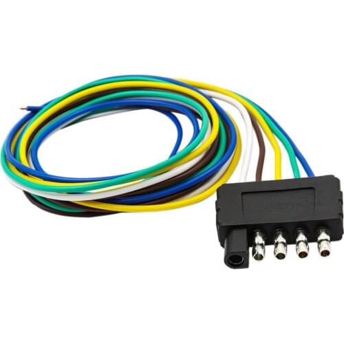 Dolity 5 Way 5 Pin Flat Trailer Wire Harness Extension Connector Socket W/ 36'' Cable - US