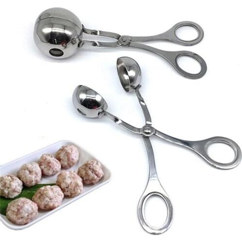 Stainless Steel Meatball Maker Spoon Kitchen Tools Shrimp Balls Mold Digging Ball Spoon Japanese Snack Foods Fish Balls Tools