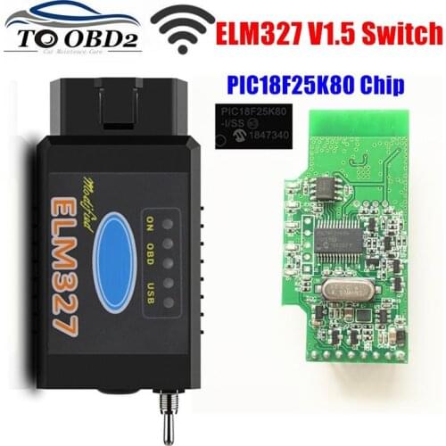 HS-CAN/MS-CAN ELM327 V1.5 Switch PIC18F25K80 Chip support Bluetooth/WIFI ELM 327 For Ford FORScan OBD2 Car Diagnostic Scanner