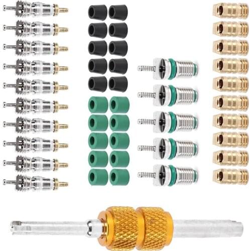 Air Conditioner Repair Tools A/C Valve Core Removal and Installer Tool Wrench Thimble Gasket Fit for R410/R22/R134A