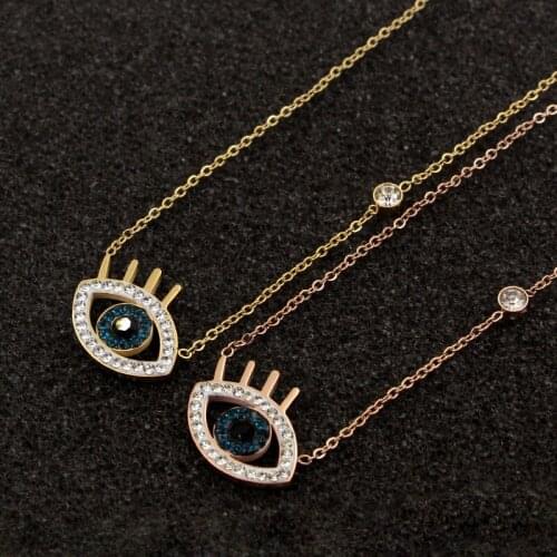 Korean Graceful and Fashionable Stone Holder Full Diamond Eyes Short Rose Gold Cool Color Diamond Diamond Mud Diamond Clavicle