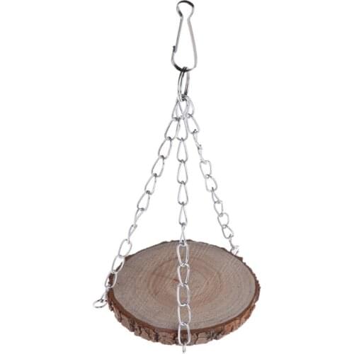 Beautiful workmanship Parrot Swing Toys Bird Perch Hamster Squirrel Wood Hanging Cage Chain Decoration