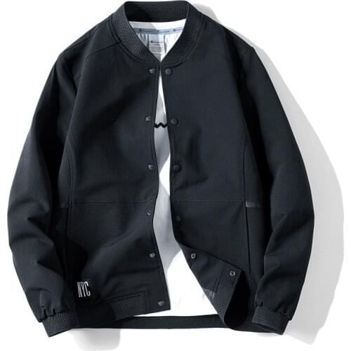 Autumn Jackets Baseball Stand Collars Trendy Handsome Casual Loose Solid Color Single-Breasted Student Youthful Male Clothing