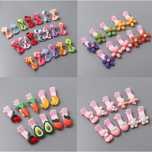 10/20 Piece Hair clip Set Cute Hair Accessories Girl Hair bands Bow Fruit Flower Animal Hairpins headwear Cute Hair accessories