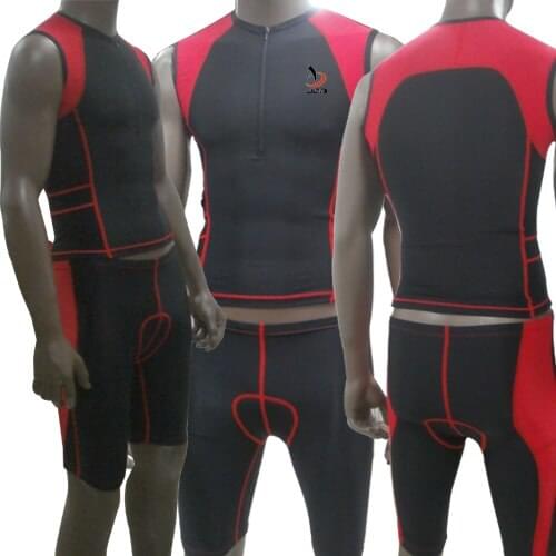 New Arrivals Mens Triathlon Skin Suit Tri Sleeveless Compression Skin Tight Suit Color Black for Cycling Racing Training